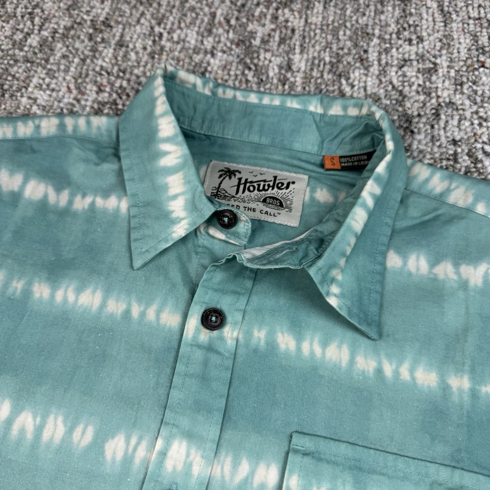 Howler Bros Shirt Mens Small San Gabriel Hazy Horizon Seaspray Short Sleeve Blue - Picture 8 of 13